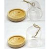 Cupola vetro trasparente con base in legno mm 80 x 60 - immagine 2