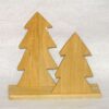 Porta salviette abeti natalizi in legno grezzo cm 19,5/15 x 20 x 6 - immagine 2