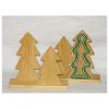 Porta salviette abeti natalizi in legno grezzo cm 19,5/15 x 20 x 6