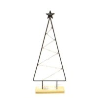 Abete in metallo verniciato nero cm 50 x 20 con luci