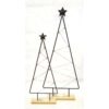 Abete in metallo verniciato nero cm 66 x 27 con luci - immagine 3