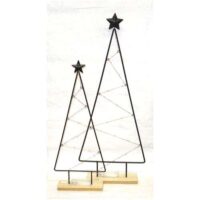 Abete in metallo verniciato nero cm 50 x 20 con luci