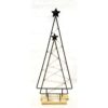 Abete in metallo verniciato nero cm 66 x 27 con luci - immagine 2