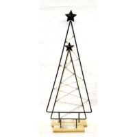 Abete in metallo verniciato nero cm 50 x 20 con luci