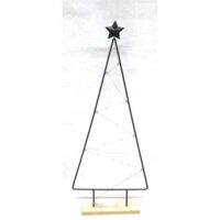 Abete in metallo verniciato nero cm 66 x 27 con luci