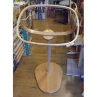 Tri37 Telaio da quilting tondo da pavimento in legno di faggio, regolabile in altezza e inclinazione, con rotazione a 360°, telaio da 50 cm e base stabile in multistrato di faggio