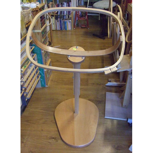 Tri37 Telaio da quilting tondo da pavimento in legno di faggio, regolabile in altezza e inclinazione, con rotazione a 360ยฐ, telaio da 50 cm e base stabile in multistrato di faggio
