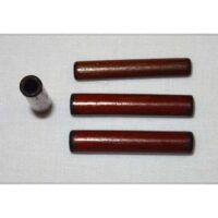 Perla a cilindro in legno tinto scuro mm 40 con foro passante grande 2 pezzi