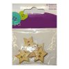 Bottoni decorativi stelle legno 6pz