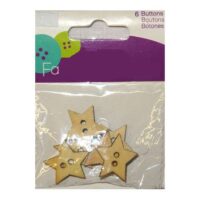 Bottoni decorativi stelle legno 6pz