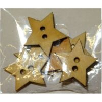 Bottoni decorativi stelle legno 6pz