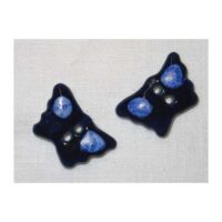 Bottoni decorativi porcellana "farfalle blu 1"