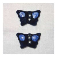 Bottoni decorativi porcellana "farfalle blu"