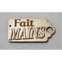 Charme/bottone decorativo "fait mains" cm 3,6 x 1,8