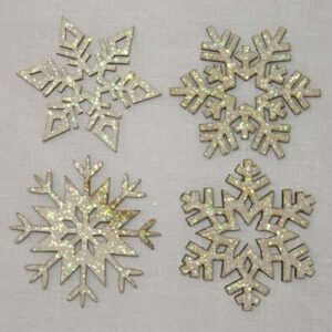 Renne varie forme argento brillantinato 9 pz misti