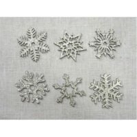 Fiocchi di neve varie forme argento brillantinato cm 2,8 6 pz misti