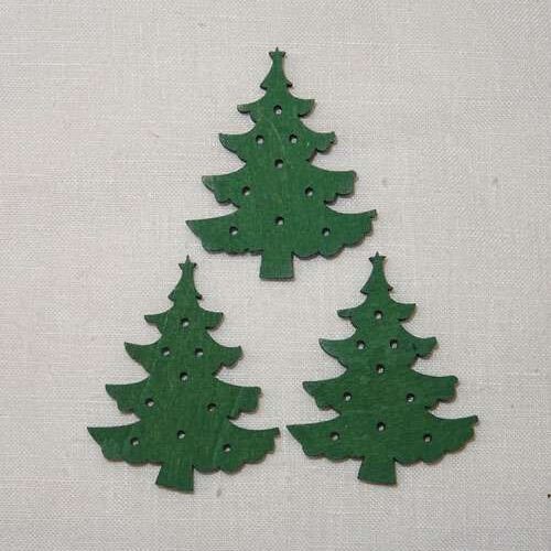Abete in legno verde 3 pezzi  cm 3,5 x 2,8
