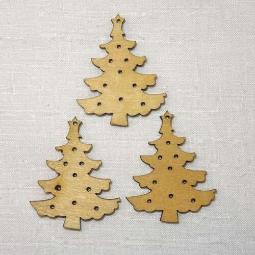 Abete in legno 3 pezzi  cm 3,5 x 2,8