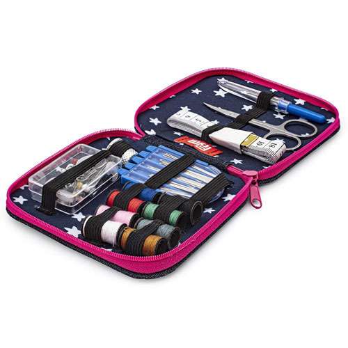 KIT CUCITO DA VIAGGIO PRYM 651242 JEANS E ROSA