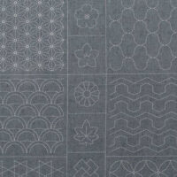 IKO3 Sashiko pannello ricamabile cm 60 x 60 (1/2 pannello) grigiopetrolio, parte bassa B