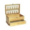 Portalavoro in legno chiaro, 1 bacinella + portafili + 1 cassetto - immagine 2