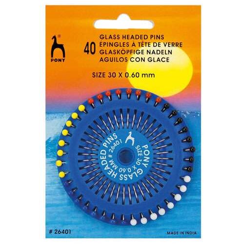 Spilli  testa vetro 0,60 x 30 40 pezzi pony