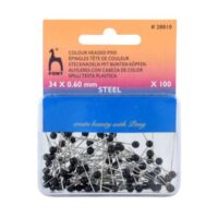 Spilli testa plastica nera 0,60 x 34 100 pezzi pony