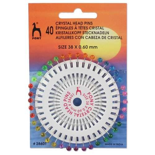 Spilli testa cristal 0,60 x 38 40 pezzi pony