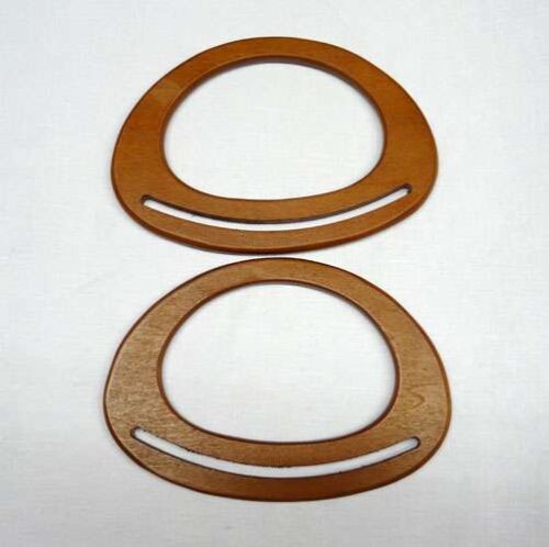 Manici per borsetta legno cm 19 x 13  2 pezzi - immagine 2