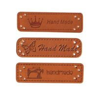 Etichette rettangolari in similpelle "handmade"  cm 5,2 x 1,6