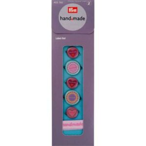 Etichetta rettangolare "made with love", prym 403797 pelle naturale mm 60 x 13