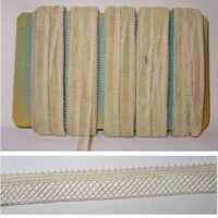 Kit 10,70 metri trina mm 12 nastrino a rete con finitura laterale a tela e pippiolino  valenciennes