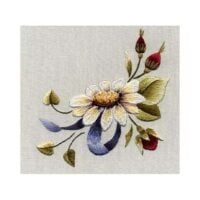 Daisy spray with red rosebuds trish burr kit ago pittura