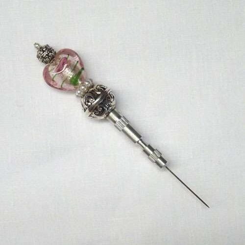 Punteruolo foradisegni "cuore fiorargento" con mandrino regolabile by roberta dazzini