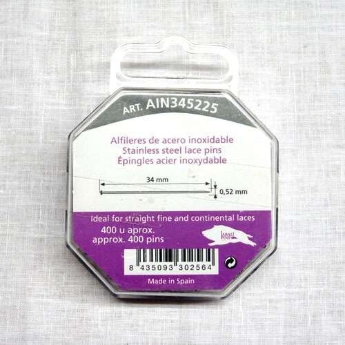 Spilli inox per merletto fini 0,52 x 34 400 pezzi