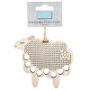 Floss organiser pecora 8 fori portafili in legno personalizzabile con ricamo