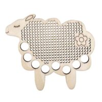 Floss organiser pecora 8 fori portafili in legno personalizzabile con ricamo
