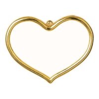 Cornice a cuore in plastica color oro  cm 8,8 x 6,5 retro adesivo