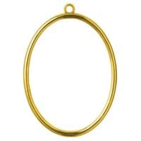 Cornice ovale in plastica color oro  cm 9,5 x 7 retro adesivo