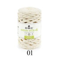 Nova vita 4 dmc cotone riciclato/ maglia-uncinetto-macrame' gr 250/200mt tinta unita 385