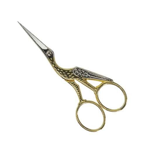 Forbice ricamo cicogna dorata cm 11,5 alpen, made in italy