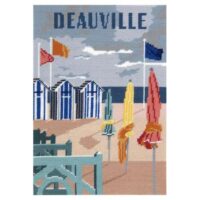 Canovaccio penelope 4 pt/cm stampato con poster vintage di deauville