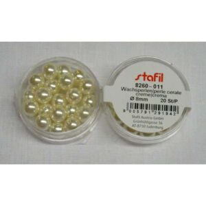 Perline di vetro cerate colore crema (perla naturale) mm 8/ 20pz