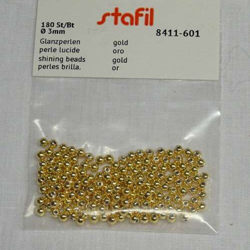 Perline di vetro cerate colore oro mm 3 /180pz