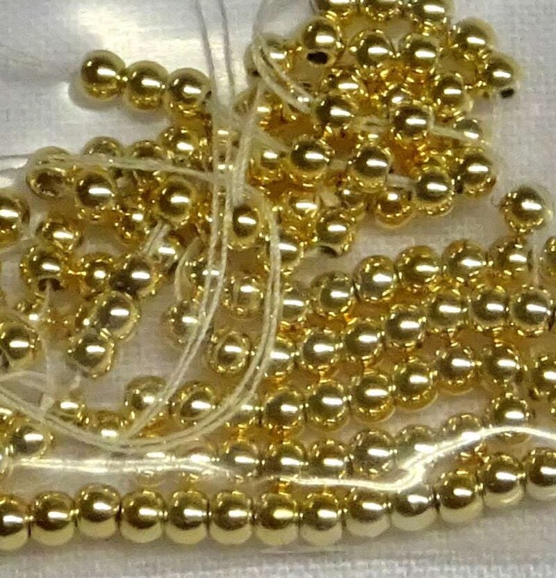 Perline di vetro cerate colore oro mm 2/155pz