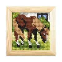 Kit mezzopunto "il cavallo" livello facile orchidea/zweigart