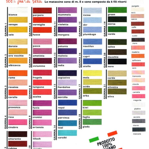 Seta56 Mouline' di seta tinta unita aless, gamme colori