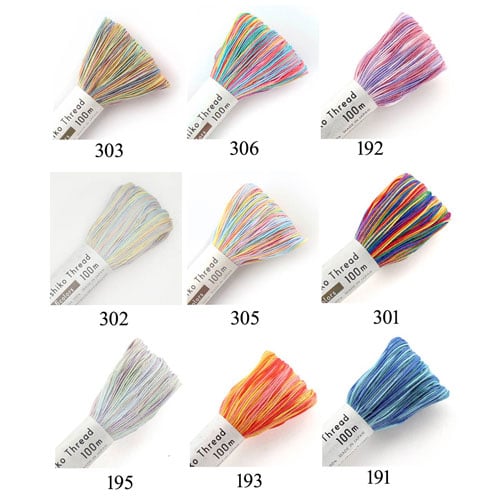 IKO57b Sashiko filato cotone 100 mt multicolor colori nuovi