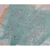 Orditura per merletto burano centrino quadrato lato cm 8,5