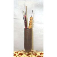 Cilindro con spillone "turcasso  massaranduba" con calamita porta uncinetti e levaspilli